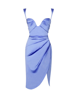 Blue Mirage Satin Dress