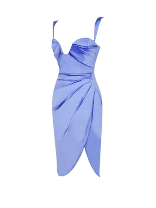 Blue Mirage Satin Dress