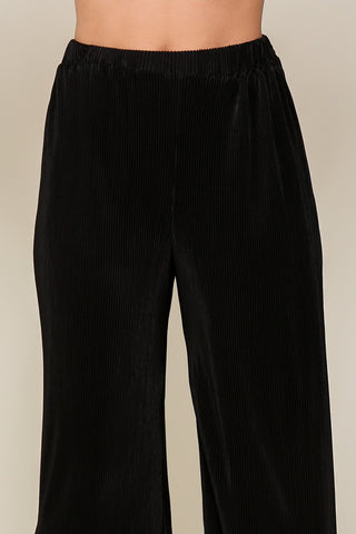 Soft Pleat Textured Pants