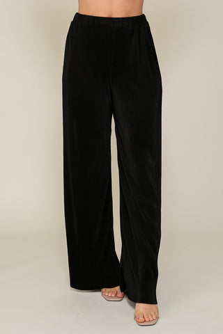 Soft Pleat Textured Pants