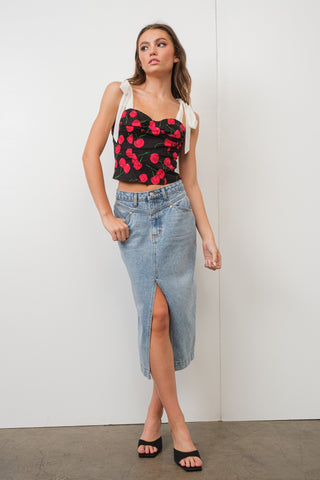 Sweet Cherry Tie Crop