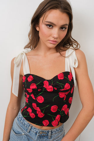 Sweet Cherry Tie Crop