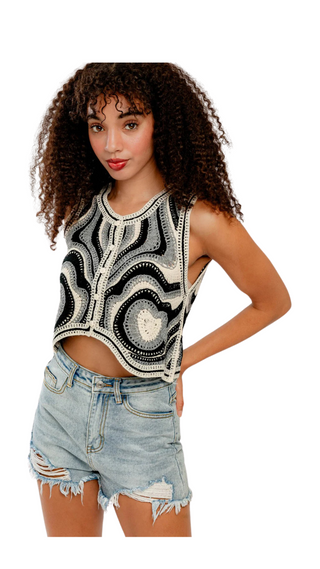 Boho Swirl Crochet Top