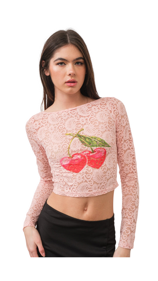 Cherry Love Lace Top