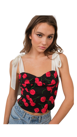 Sweet Cherry Tie Crop