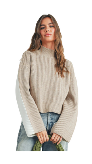 Soft Contrast Knit Sweater