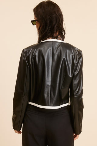 Iconic Contrast Leather Jacket