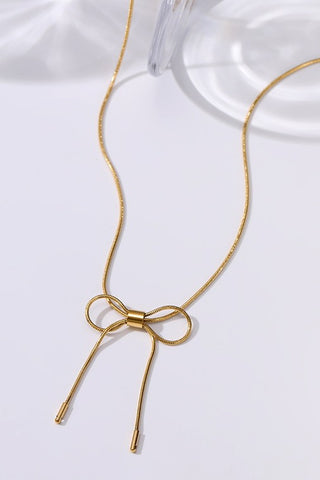 Cutesy Gold Bow Necklace