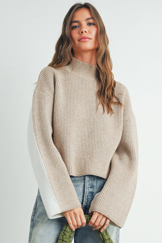 Soft Contrast Knit Sweater