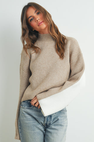 Soft Contrast Knit Sweater