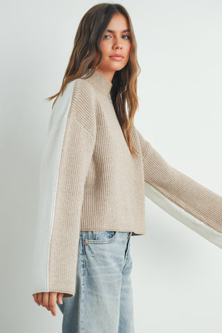 Soft Contrast Knit Sweater